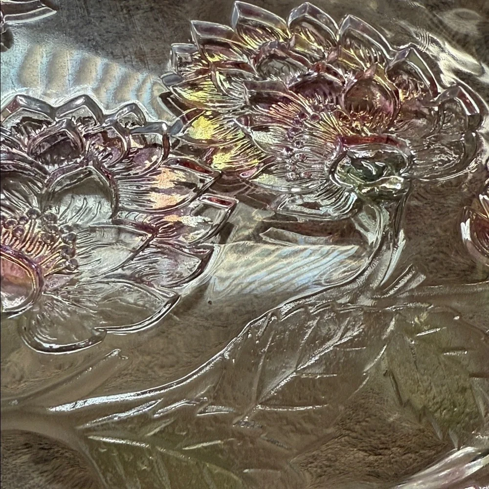 Floral Glass Decorative Plate
